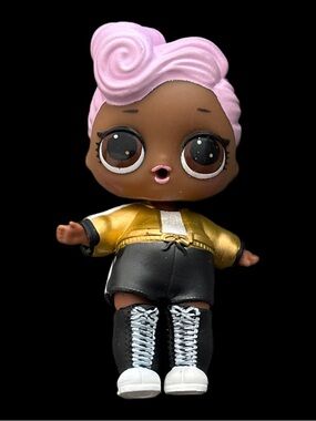 Pink-Haired Doll with Gold Jacket and Black Boots